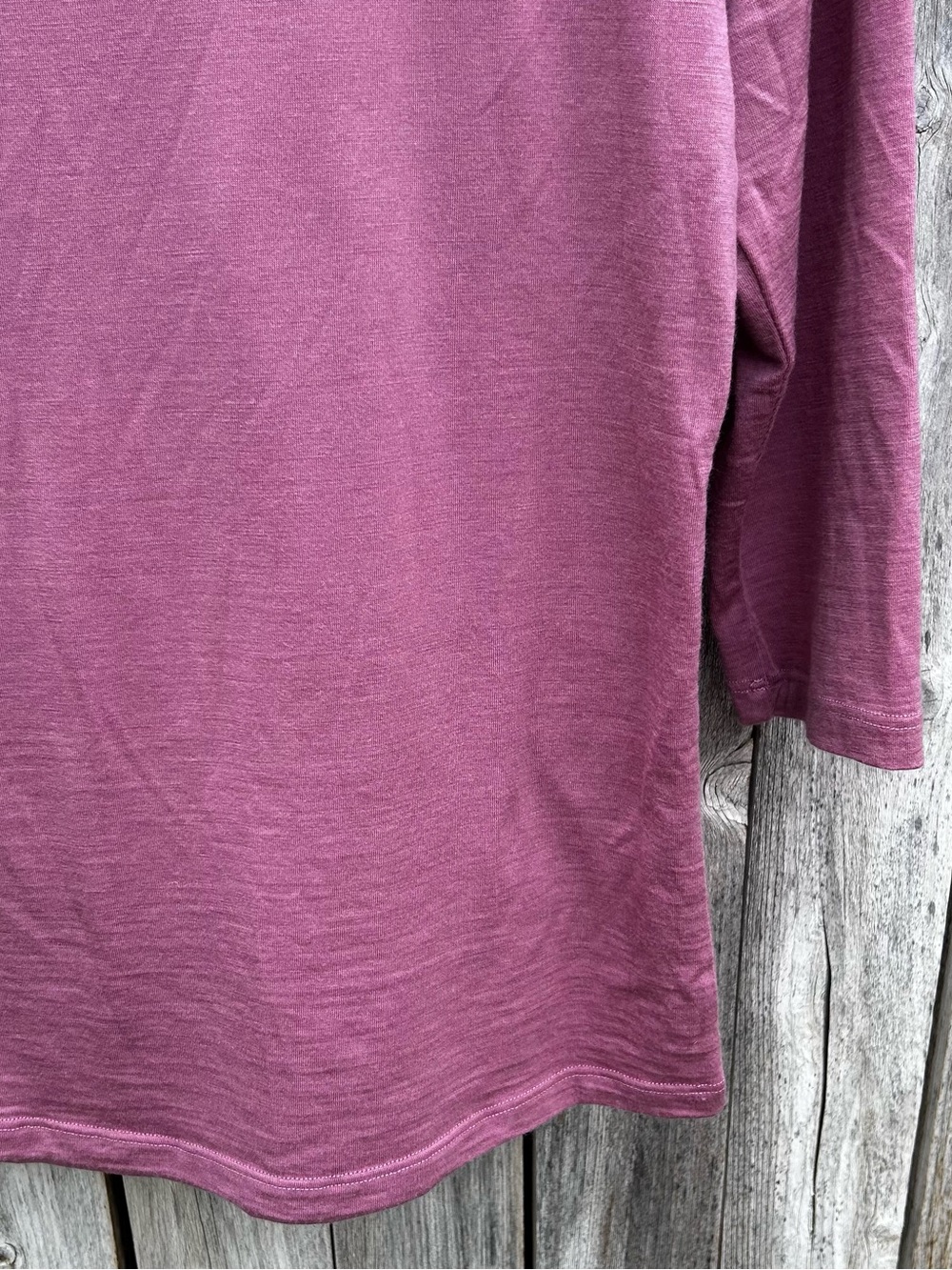 Woolx Jenny 3/4 Sleeve Crewneck Tee Shirt Merino Wool Blend Dusty Rose Pink S - Picture 6 of 13